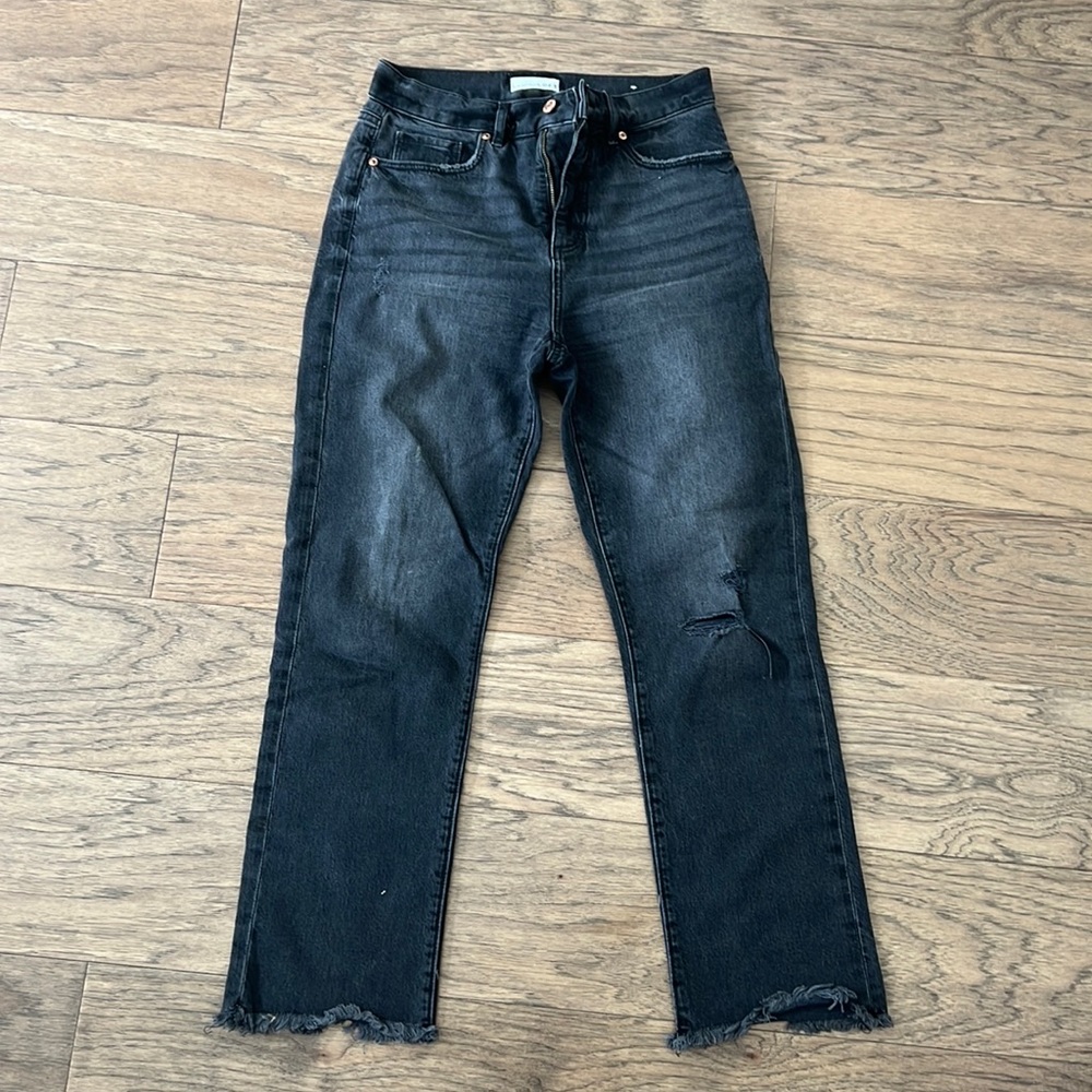 LOFT light black straight crop jeans size 0